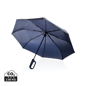 Yara 21“ AWARE™ rPET Regenschirm mit Karabiner navy blau bedrucken, Art.-Nr. P850.7125