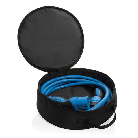 Volty Aware™ RPET EV-Kabeltasche schwarz bedrucken, Art.-Nr. P239.6601