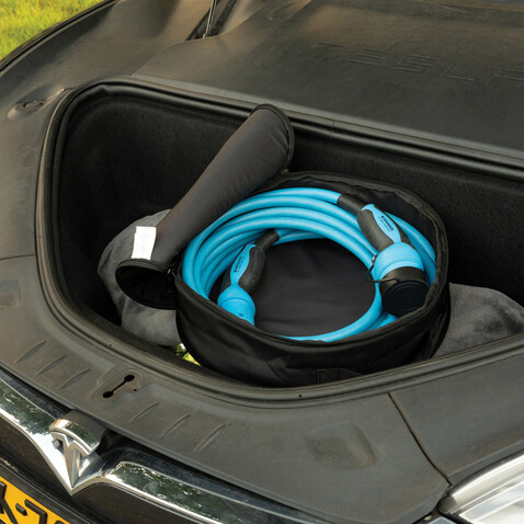 Volty Aware™ RPET EV-Kabeltasche schwarz bedrucken, Art.-Nr. P239.6601