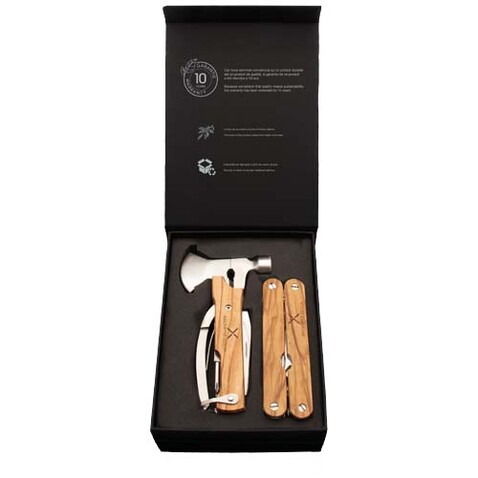 SCX.design T32 Multitool Set aus Holz, hellbraun bedrucken, Art.-Nr. 1PX17770