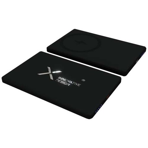 SCX.design P22 5000 mAh ultradünne, magnetische Powerbank, schwarz bedrucken, Art.-Nr. 1PX18490