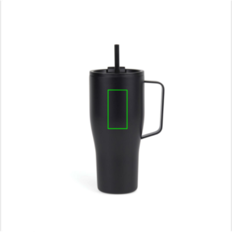 VINGA Eos Voyager 800ml Flasche aus RCS rec. Stainless-Steel schwarz, schwarz bedrucken, Art.-Nr. V4320401