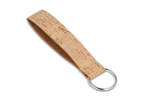 Handgelenkband aus Kork mit Schlüsselring - Natur bedrucken, Art.-Nr. LT99640-N0094