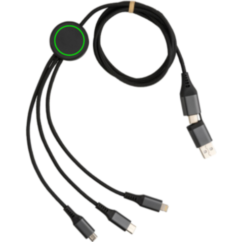 Terra 120cm 6-in-1-Kabel aus RCS recyceltem Aluminium grau bedrucken, Art.-Nr. P302.682