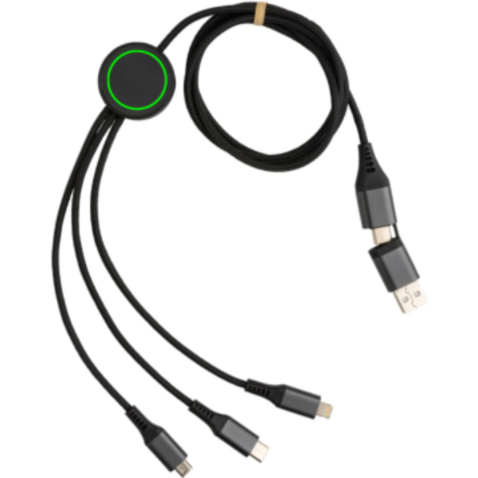 Terra 60W 120cm 6-in-1-Kabel aus RCS recyceltem Aluminium grau bedrucken, Art.-Nr. P302.682