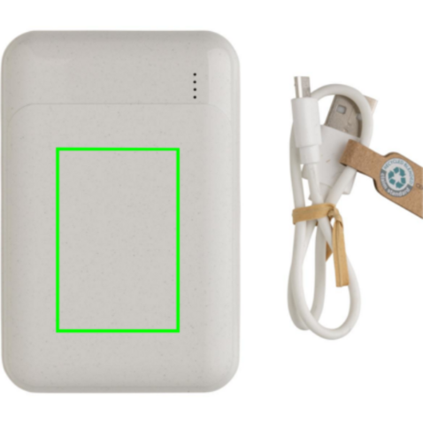 10.000 mAh Powerbank aus RCS Standard recyceltem Kunststoff weiß bedrucken, Art.-Nr. P322.663