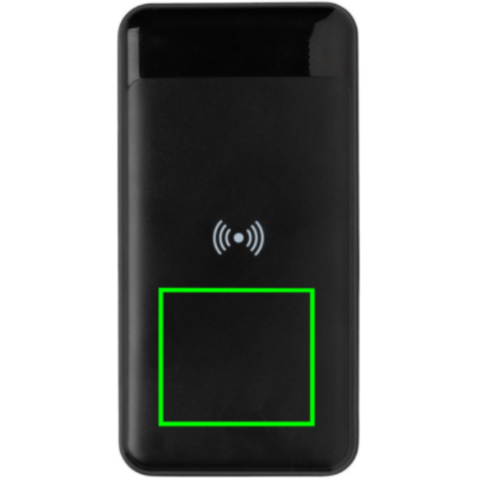 Wireless Powerbank aus RCS Standard recyceltem Kunststoff schwarz bedrucken, Art.-Nr. P322.671