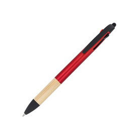 3-Farben-Stift mit Bambusgriff - Rot bedrucken, Art.-Nr. LT80561-N0021 3-Farben-Stift mit Bambusgriff - Rot bedrucken, Art.-Nr. LT80561-N0021