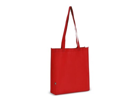 R-PET Tragetasche aus Non Woven 38 x 9 x 42cm 75g/m² - Rot bedrucken, Art.-Nr. LT91325-N0021