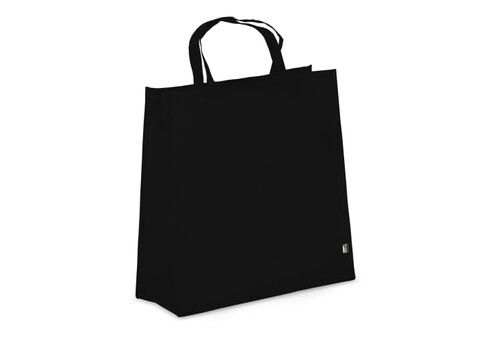 R-PET Tragetasche aus Non Woven 45 x 18 x 45cm 75g/m² - Schwarz bedrucken, Art.-Nr. LT91329-N0002