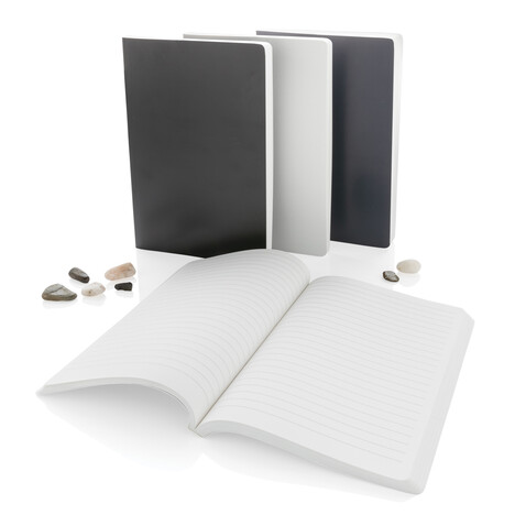 Impact Softcover A5 Notizbuch mit Steinpapier anthrazit bedrucken, Art.-Nr. P774.212