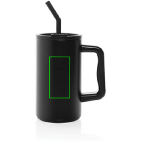 Cube Becher aus RCS recyceltem Stahl 800ml schwarz bedrucken, Art.-Nr. P437.3101