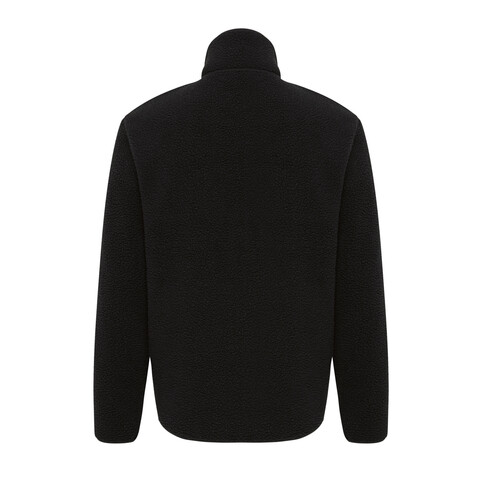 IQONIQ Diran Fleecejacke aus recyceltem Polyesterflor schwarz bedrucken, Art.-Nr. T9800.001.XXXL