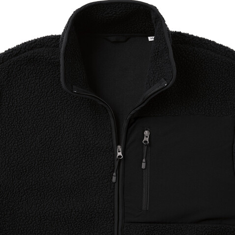 IQONIQ Diran Fleecejacke aus recyceltem Polyesterflor schwarz bedrucken, Art.-Nr. T9800.001.XXXL