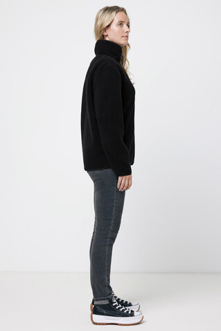 IQONIQ Diran Fleecejacke aus recyceltem Polyesterflor schwarz bedrucken, Art.-Nr. T9800.001.XXXL