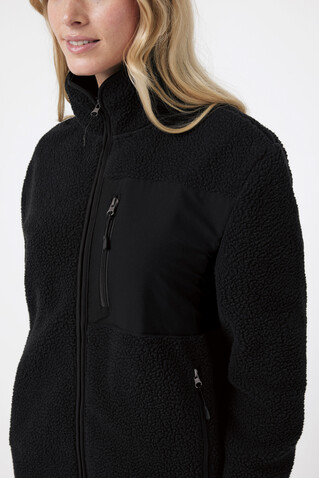 IQONIQ Diran Fleecejacke aus recyceltem Polyesterflor schwarz bedrucken, Art.-Nr. T9800.001.XXXL