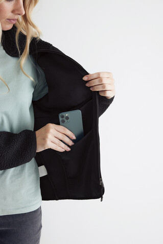 IQONIQ Diran Fleecejacke aus recyceltem Polyesterflor schwarz bedrucken, Art.-Nr. T9800.001.XXXL