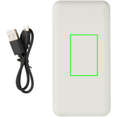 High Density 10.000 mAh Pocket Powerbank weiß bedrucken, Art.-Nr. P324.793