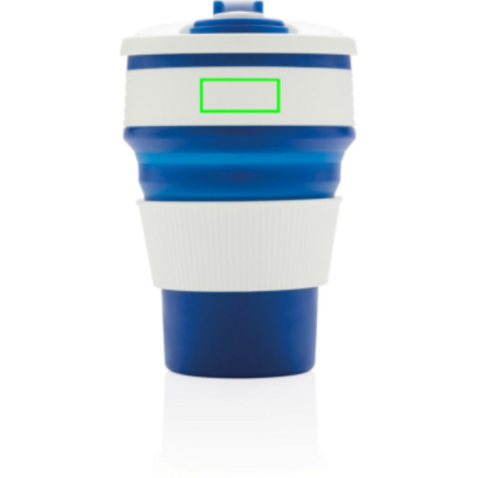 faltbarer Silikon-Becher blau bedrucken, Art.-Nr. P432.605