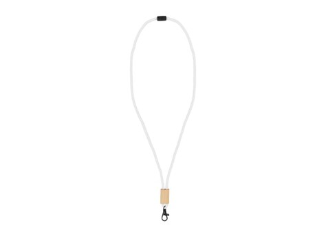 R-PET Kordel-Lanyard - Weiss bedrucken, Art.-Nr. LT95306-N0001