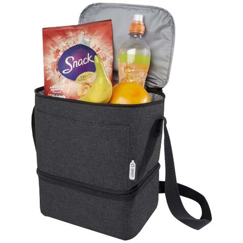 Tundra GRS rPET Lunch Kühltasche für 9 Dosen 9L, Heather Charcoal bedrucken, Art.-Nr. 12061584