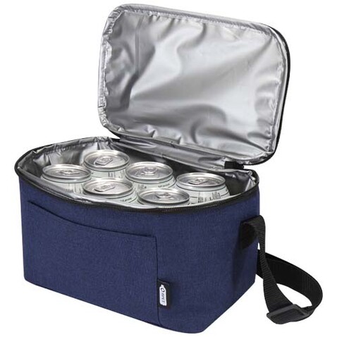 Tundra GRS RPET Kühltasche für 6 Dosen 5L, heather navy bedrucken, Art.-Nr. 13006555
