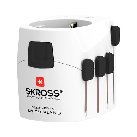 SKROSS Pro 3-Pole World Travel Adapter weiß bedrucken, Art.-Nr. RB1.103145