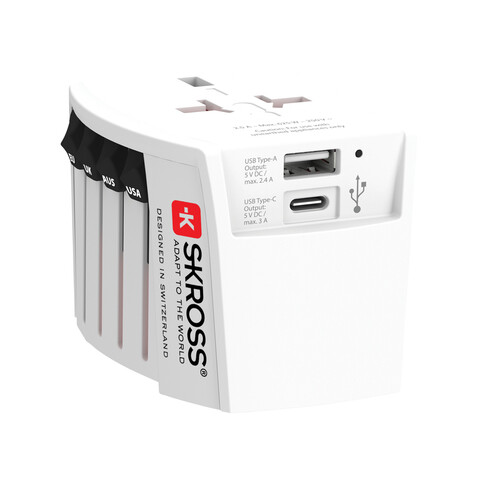 SKROSS MUV USB ( 1 USB-C 1 USB-A) weiß bedrucken, Art.-Nr. RB1.302962