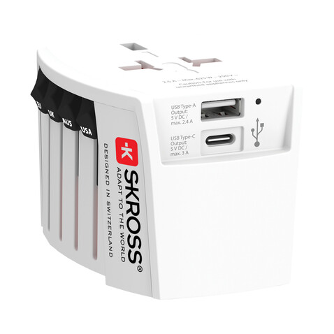 SKROSS MUV USB ( 1 USB-C 1 USB-A) weiß bedrucken, Art.-Nr. RB1.302962