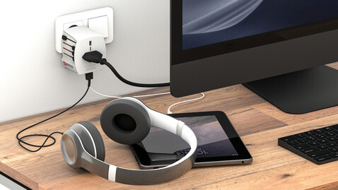 SKROSS MUV USB ( 1 USB-C 1 USB-A) weiß bedrucken, Art.-Nr. RB1.302962