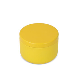 Candle in round recycled tin - Gelb bedrucken, Art.-Nr. LT90743-N0041