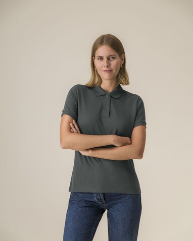 Stella Coaster - Das Damen-Polo - Anthracite - L bedrucken, Art.-Nr. STPW977C2531L