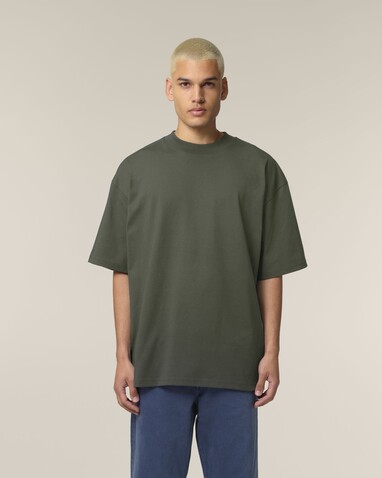Blaster 2.0 - Das Oversized Unisex-T-Shirt mit Stehkragen - Khaki - S bedrucken, Art.-Nr. STTU959C2231S Blaster 2.0 - Das Oversized Unisex-T-Shirt mit Stehkragen - Khaki - S bedrucken, Art.-Nr. STTU959C2231S