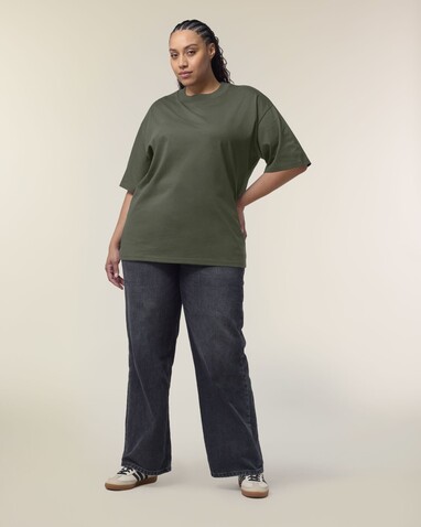 Blaster 2.0 - Das Oversized Unisex-T-Shirt mit Stehkragen - Khaki - S bedrucken, Art.-Nr. STTU959C2231S Blaster 2.0 - Das Oversized Unisex-T-Shirt mit Stehkragen - Khaki - S bedrucken, Art.-Nr. STTU959C2231S