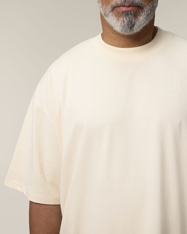 Blaster 2.0 - Das Oversized Unisex-T-Shirt mit Stehkragen - Natural Raw - L bedrucken, Art.-Nr. STTU959C0541L