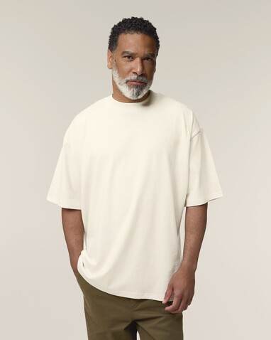 Blaster 2.0 - Das Oversized Unisex-T-Shirt mit Stehkragen - Natural Raw - XXS bedrucken, Art.-Nr. STTU959C0542S