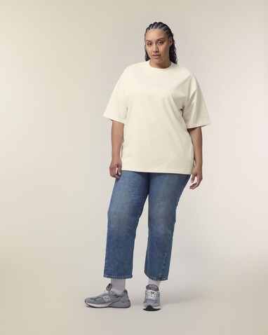 Blaster 2.0 - Das Oversized Unisex-T-Shirt mit Stehkragen - Natural Raw - XXS bedrucken, Art.-Nr. STTU959C0542S