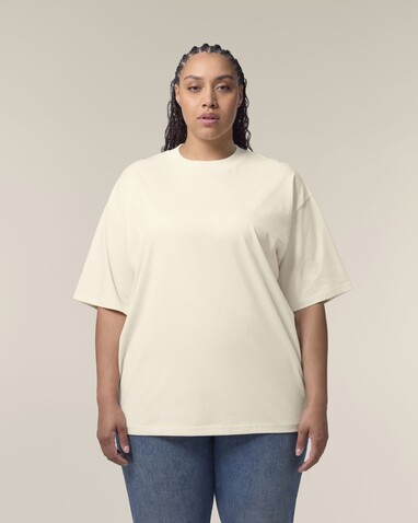 Blaster 2.0 - Das Oversized Unisex-T-Shirt mit Stehkragen - Natural Raw - XXS bedrucken, Art.-Nr. STTU959C0542S