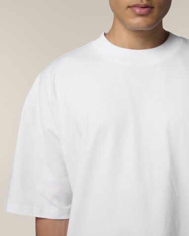 Blaster 2.0 - Das Oversized Unisex-T-Shirt mit Stehkragen - White - S bedrucken, Art.-Nr. STTU959C0011S