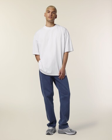 Blaster 2.0 - Das Oversized Unisex-T-Shirt mit Stehkragen - White - S bedrucken, Art.-Nr. STTU959C0011S