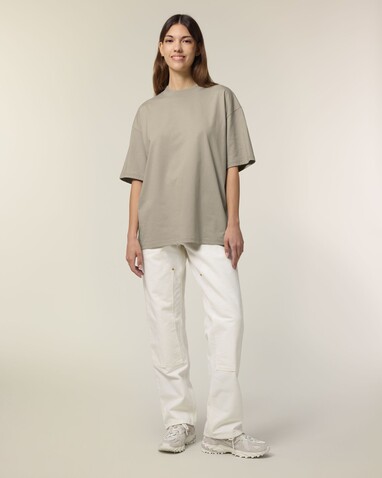 Blaster 2.0 - Das Oversized Unisex-T-Shirt mit Stehkragen - Stone - M bedrucken, Art.-Nr. STTU959C3581M Blaster 2.0 - Das Oversized Unisex-T-Shirt mit Stehkragen - Stone - M bedrucken, Art.-Nr. STTU959C3581M