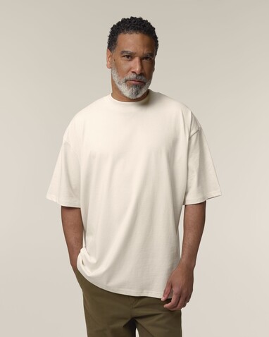 Blaster 2.0 - Das Oversized Unisex-T-Shirt mit Stehkragen - Cream - 3XL bedrucken, Art.-Nr. STTU959C3613X