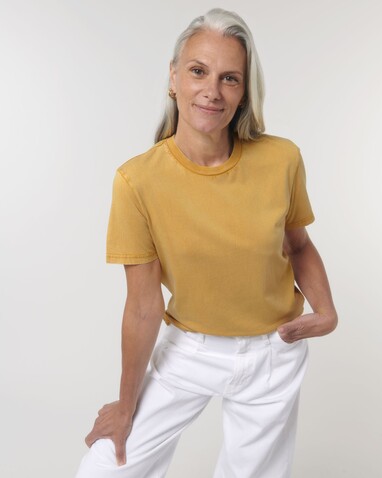 Crafter Vintage - Das Garment-Dyed Unisex-T-Shirt - G. Dyed Gold Ochre - M bedrucken, Art.-Nr. STTU976C1411M