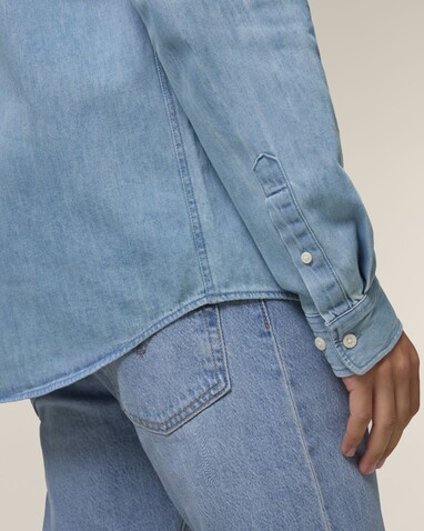 Stanley Denim Shirt - Das Herren-Jeanshemd - Light Wash - 3XL bedrucken, Art.-Nr. STWM967C3703X