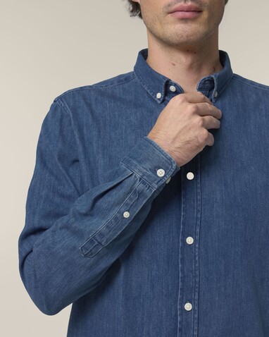 Stanley Denim Shirt - Das Herren-Jeanshemd - Mid Wash - L bedrucken, Art.-Nr. STWM967C3711L Stanley Denim Shirt - Das Herren-Jeanshemd - Mid Wash - L bedrucken, Art.-Nr. STWM967C3711L
