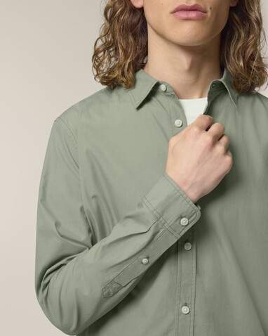 Stanley Styler Shirt - Das Herren-Popelinehemd - Soft Khaki - S bedrucken, Art.-Nr. STWM969C3671S