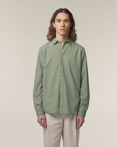Stanley Styler Shirt - Das Herren-Popelinehemd - Soft Khaki - S bedrucken, Art.-Nr. STWM969C3671S