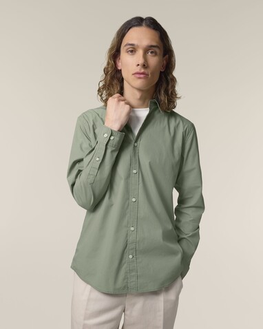 Stanley Styler Shirt - Das Herren-Popelinehemd - Soft Khaki - S bedrucken, Art.-Nr. STWM969C3671S