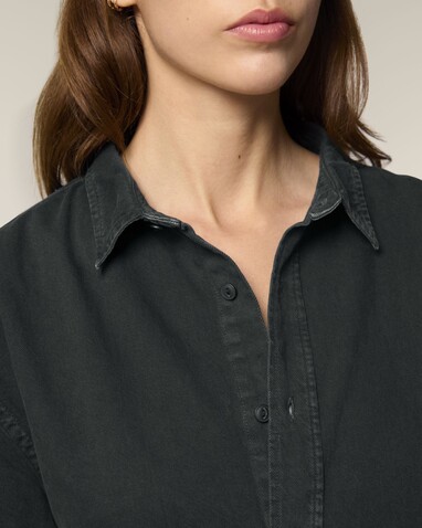 Worker Shirt - Das Relaxed Unisex-Hemd - G. Dyed Black Rock - XXL bedrucken, Art.-Nr. STWU975C1402X