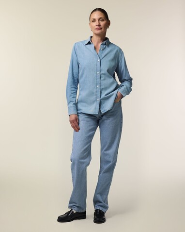 Stella Denim Shirt - Light Wash - XL bedrucken, Art.-Nr. STWW970C3701X